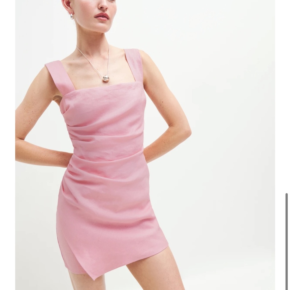 Reformation- Kerrigan Linen Dress in Babygirl (pink) size 2